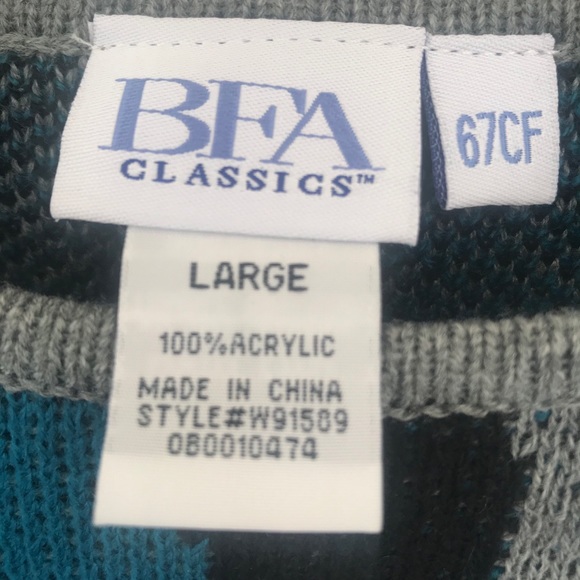 Vintage geometric patchwork 90s tunic sweater - Picture 3 of 5